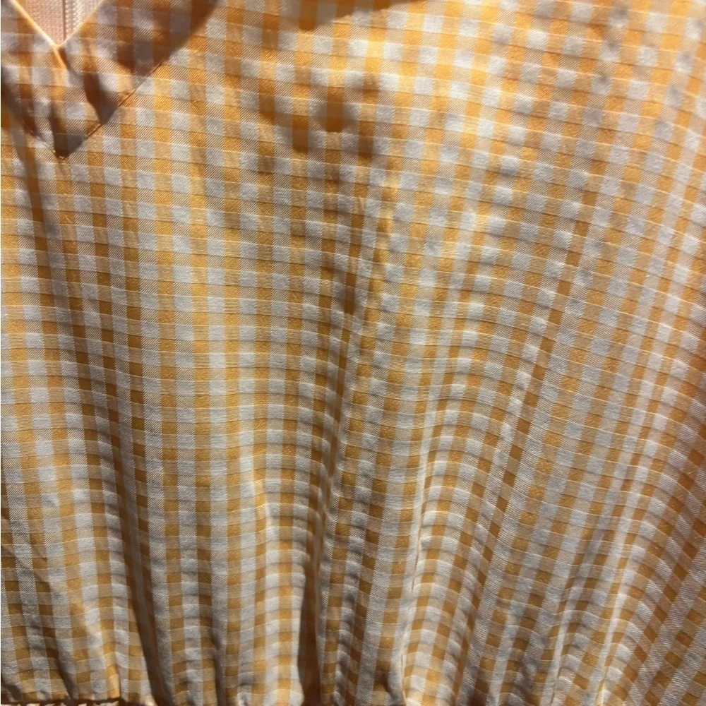 Vintage Jeffrey Banks Butter Yellow Gingham Maxi Dress - Picture 2 of 5